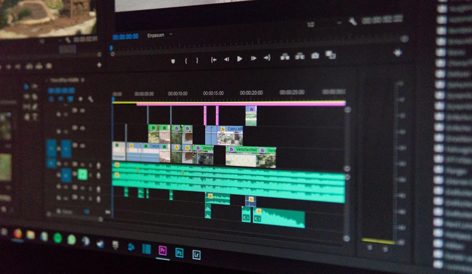 Video editing software in use