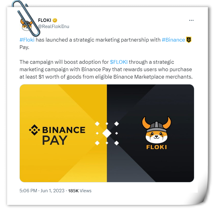 Floki strengthened its network by integrating Binance Pay and AliExpress into its system