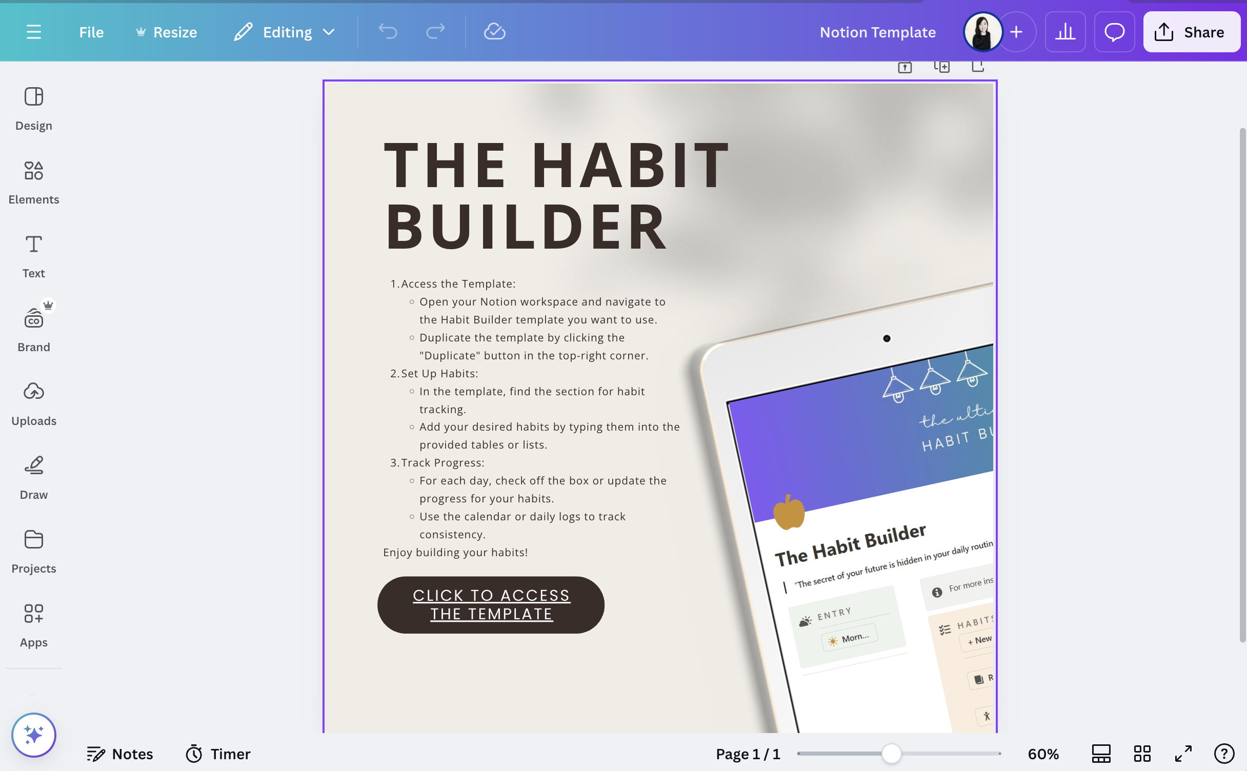 notion template PDF example