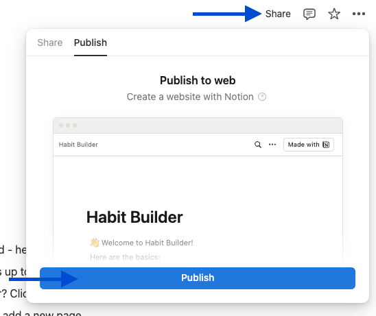 publish notion template